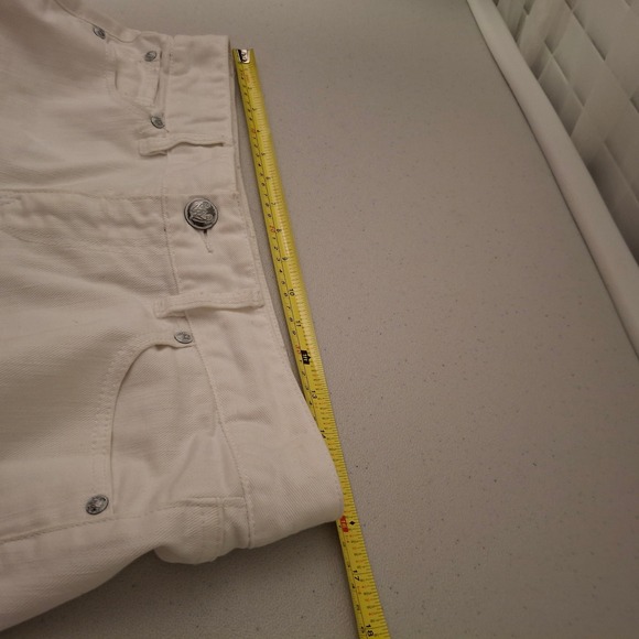 Wicked West Jeans White Silver Embroidered Sparkle Glitter Size 6 Zipper - Picture 8 of 10